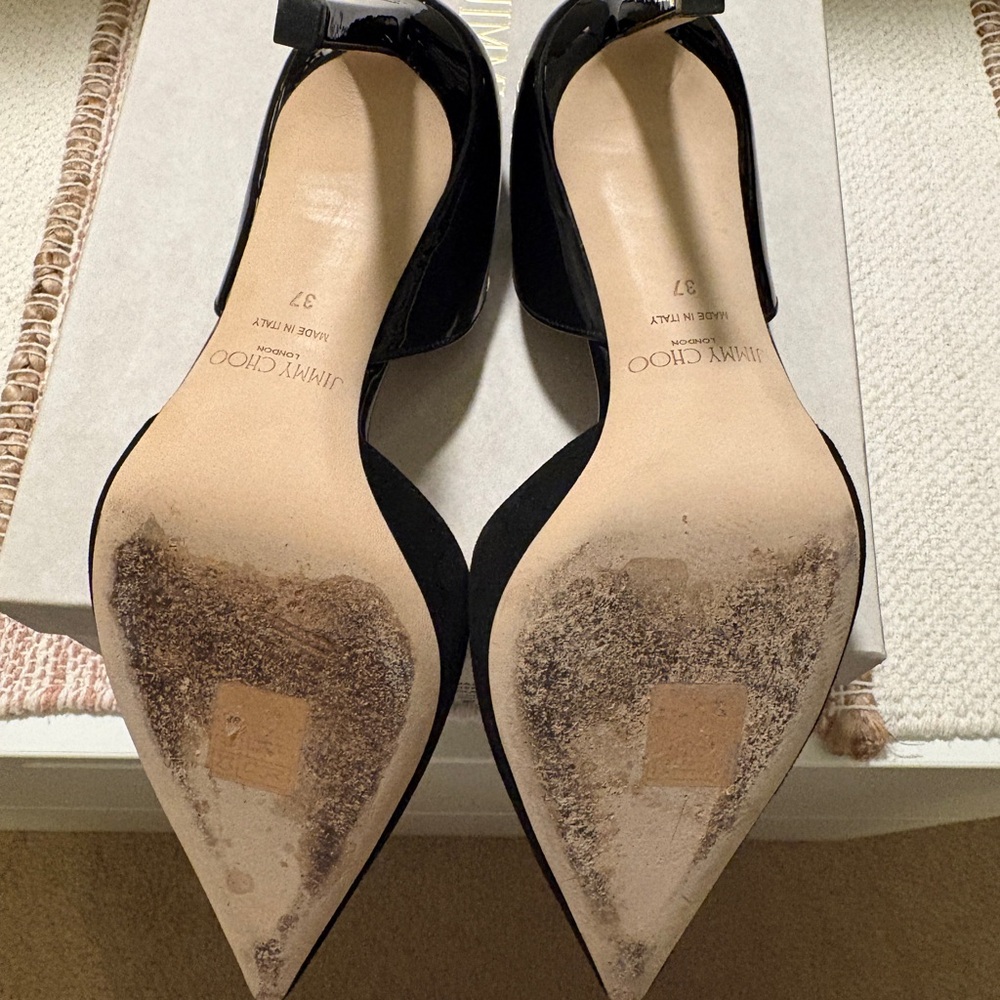 Jimmy Choo Darylin 85mm Suede and Patent Leather High Heel Pumps size 37 - Picture 4 of 7